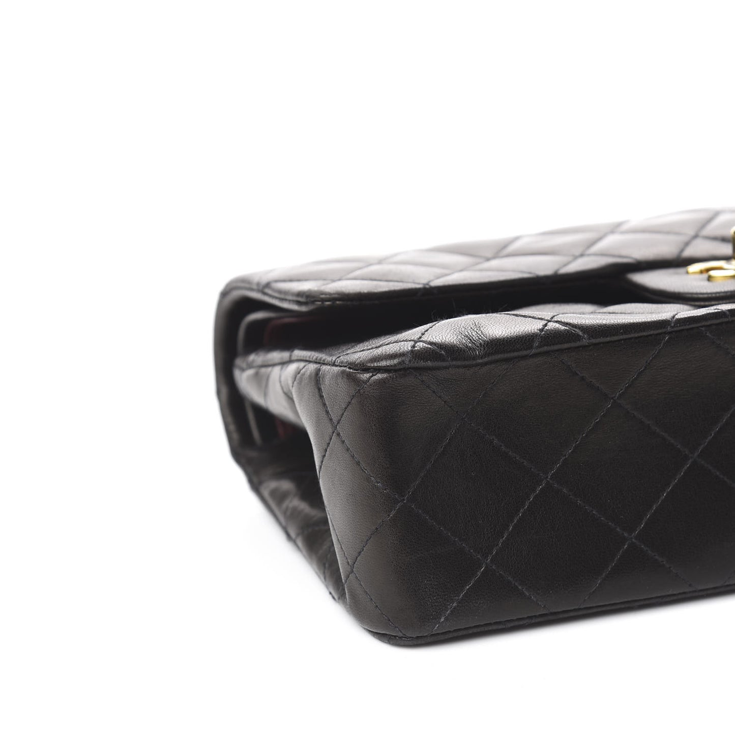 Lambskin Quilted Small Double Flap Black