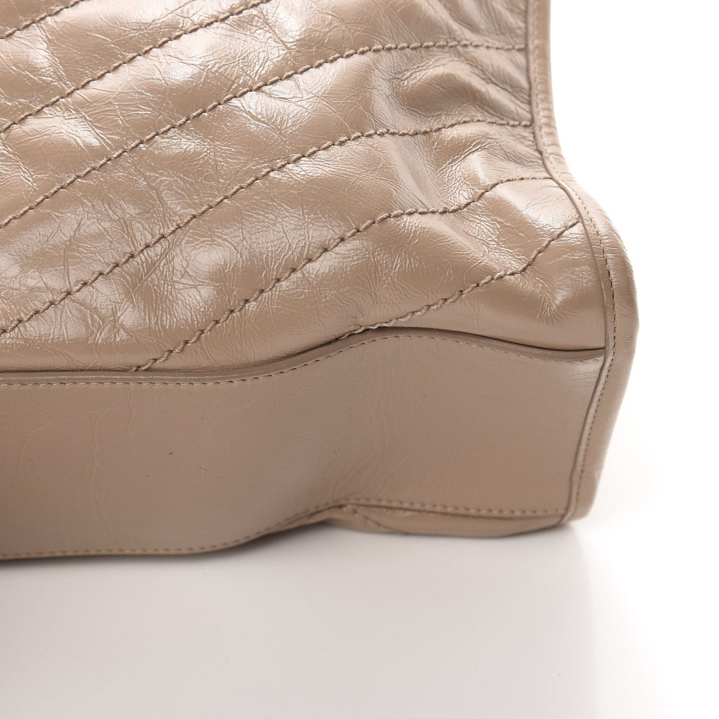 Crinkled Calfskin Matelasse Monogram Niki Shoulder Bag Gold Sand