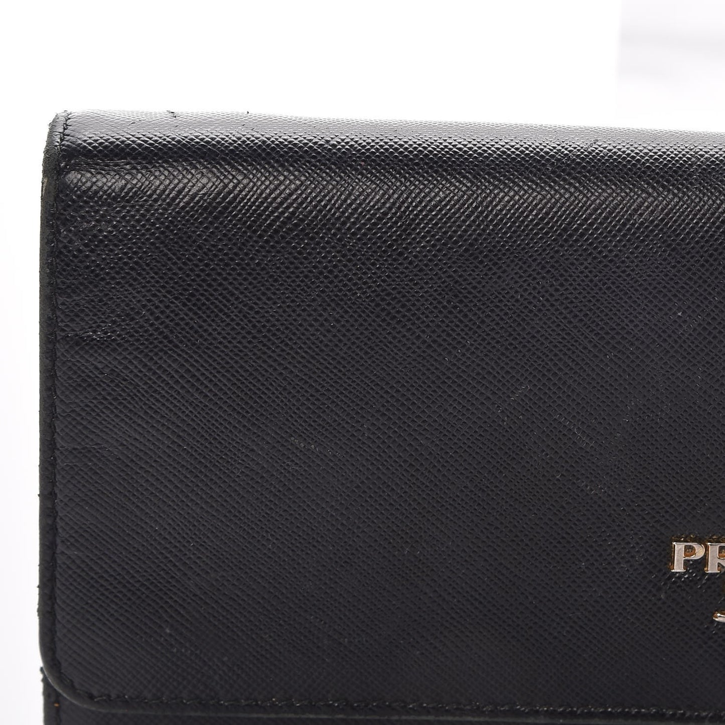 Saffiano Metal Oro Chain Wallet Black