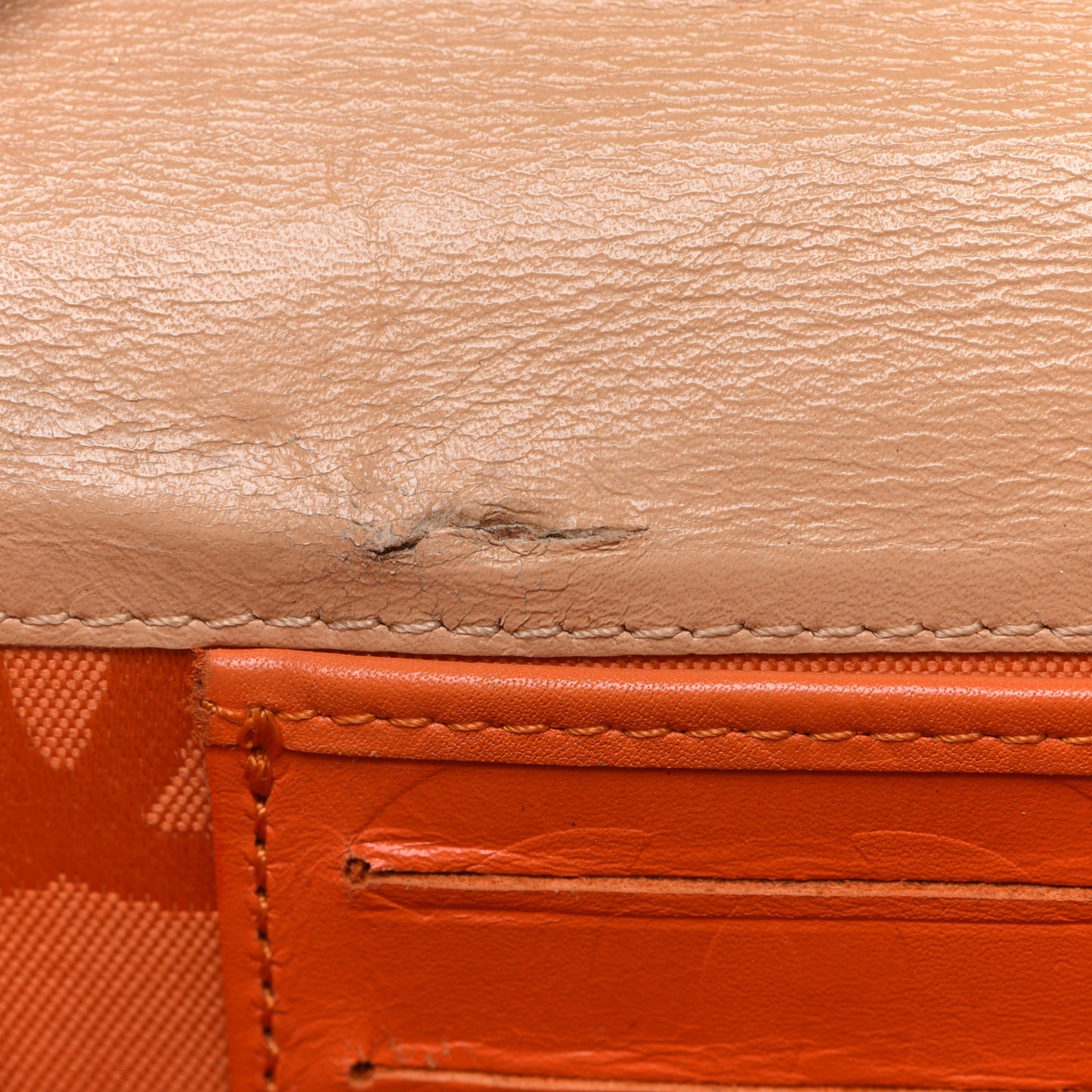 Calfskin Quilted Cambon Flap Wallet Beige