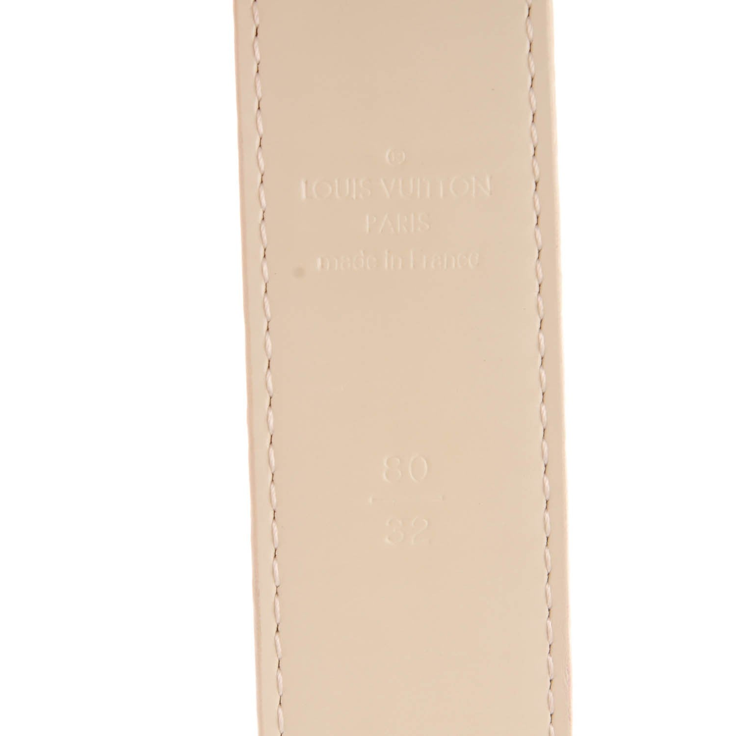 Louis Vuitton Damier Azur LV Paris Buckle Belt 80 32 Gold 4 of 5