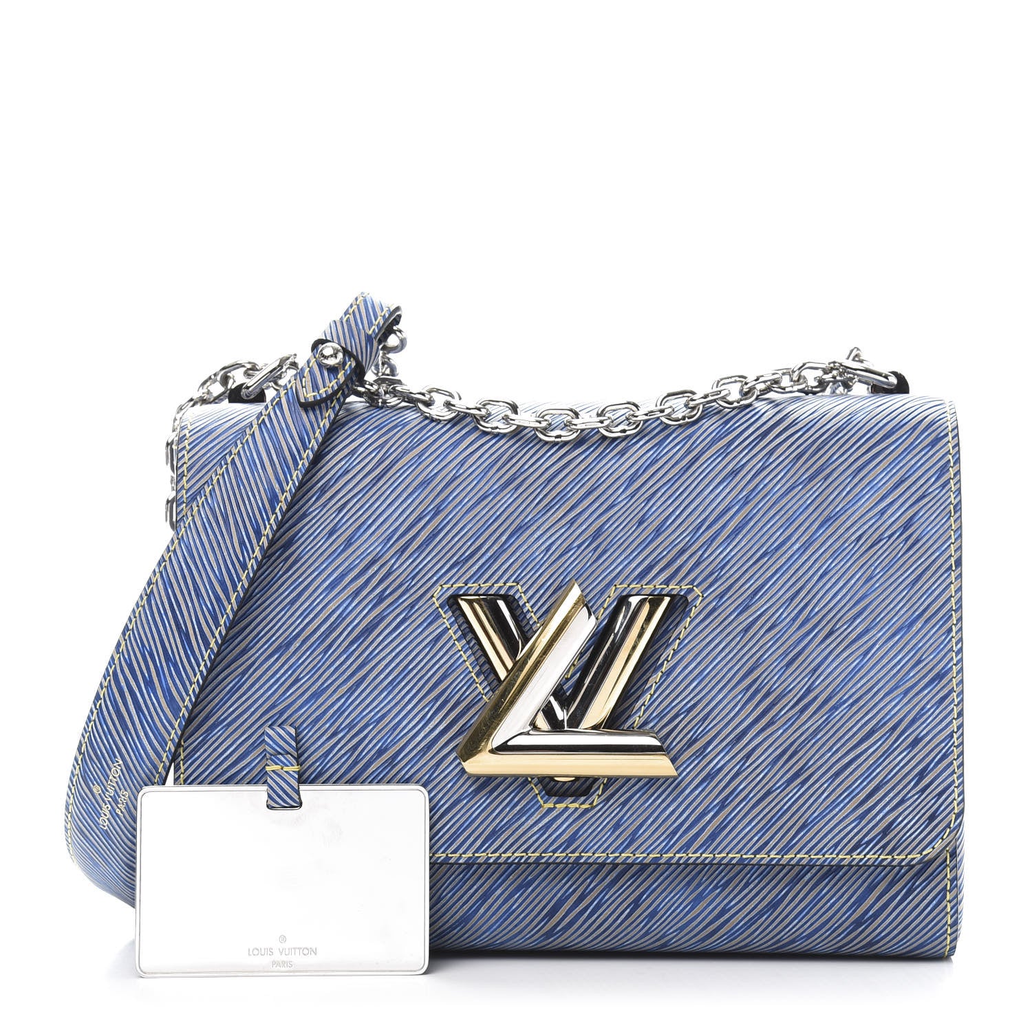 Louis Vuitton Epi Twist Shoulder Bag MM Denim Light 3 of 11