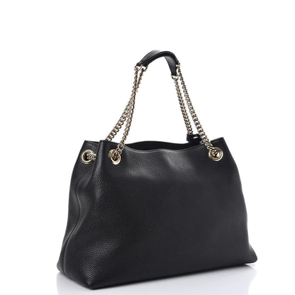 Gucci Pebbled Calfskin Medium Soho Chain Shoulder Bag Black 3 of 12