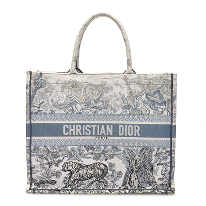 Christian Dior Gradient Canvas Embroidered Large Dioriviera Toile De Jouy Book Tote Blue 1 of 12