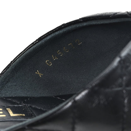 Chanel Shiny Lambskin Quilted Chain CC Sandals 38 Black 9 of 9
