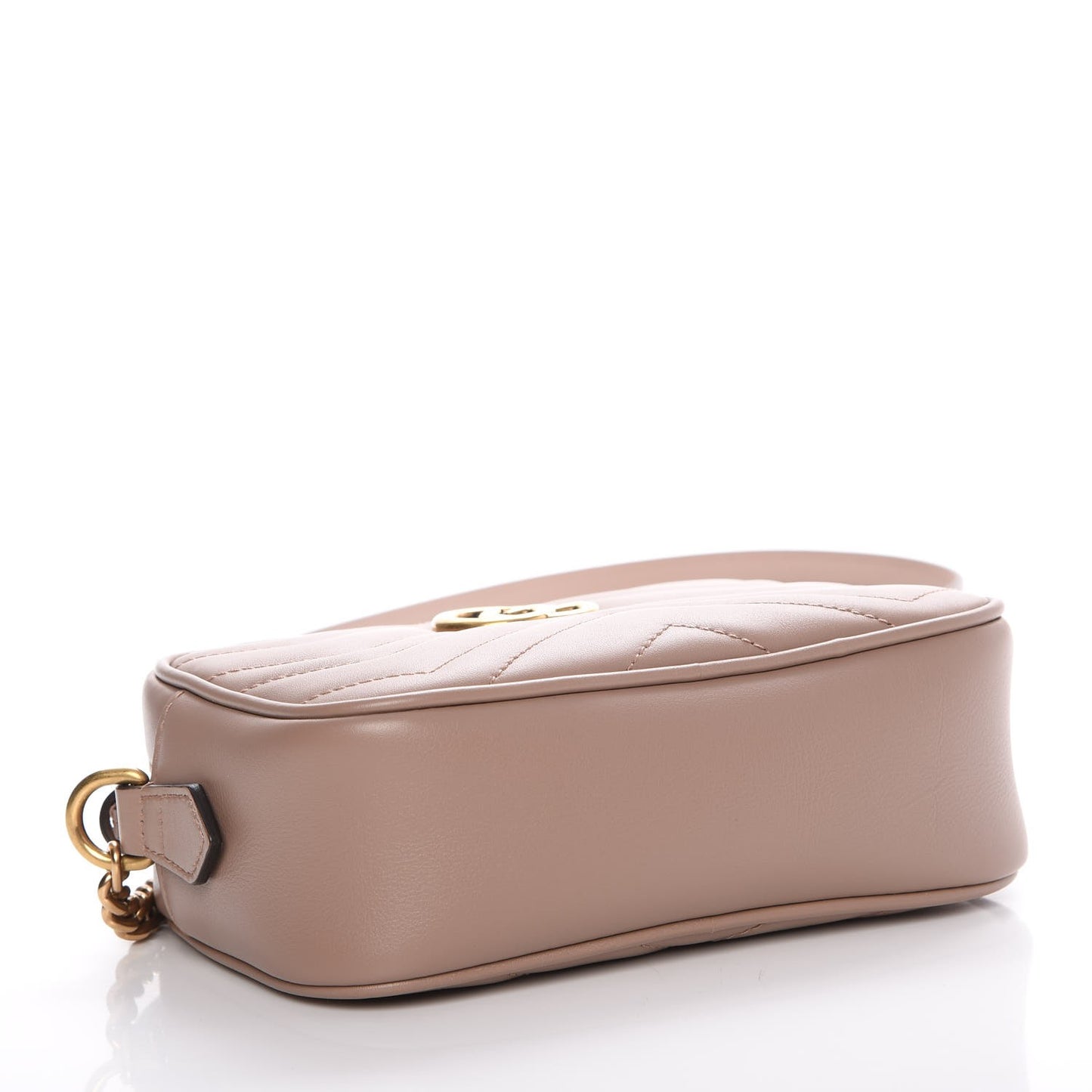 Calfskin Matelasse Mini GG Marmont Chain Shoulder Bag Nude