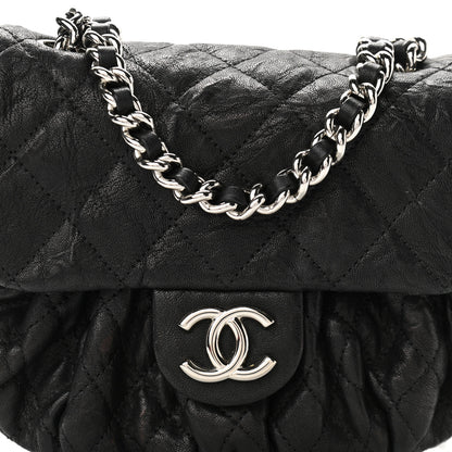 Chanel Washed Lambskin Quilted Medium Chain Around Flap Black 8 of 10