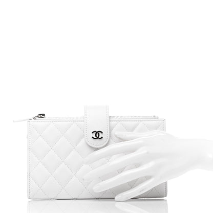 Chanel Caviar Quilted Long Zipped Wallet White 2 of 10