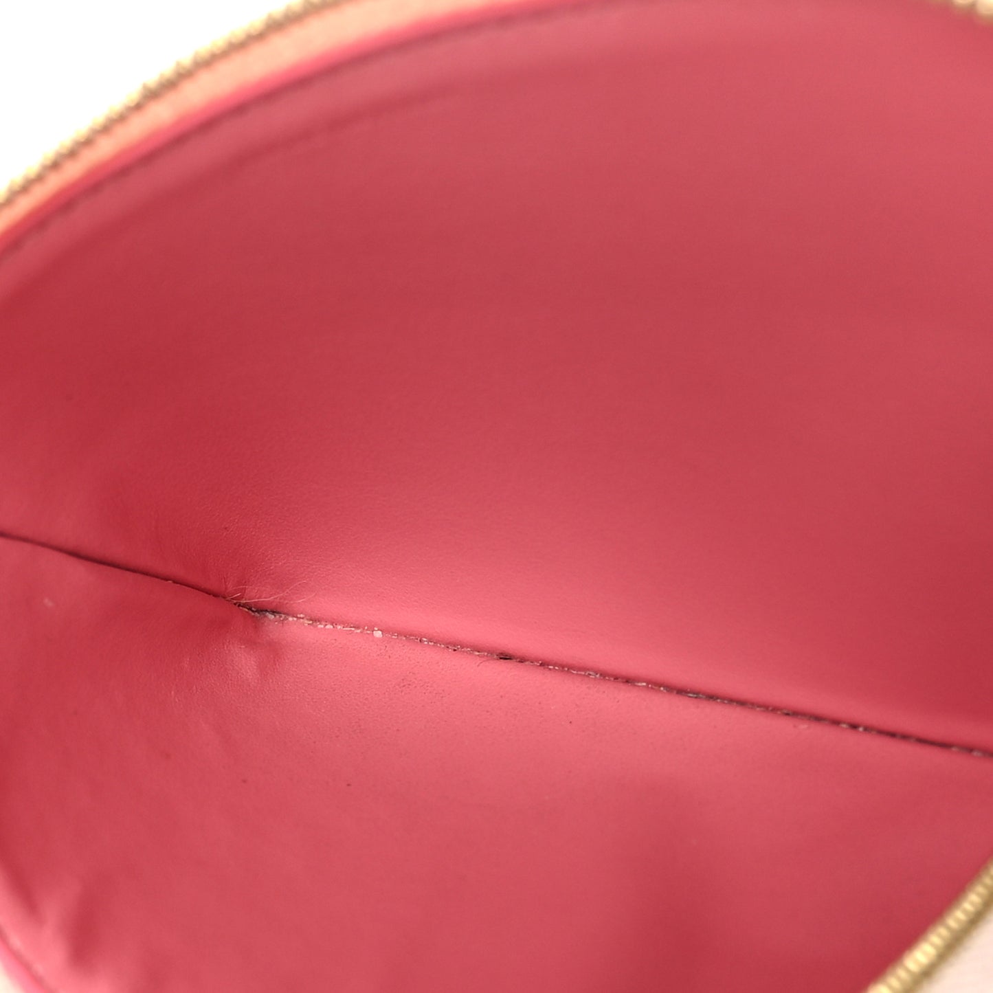 Drummed Calfskin Medium Half Zip Multifunction Wallet Coin Purse Pink