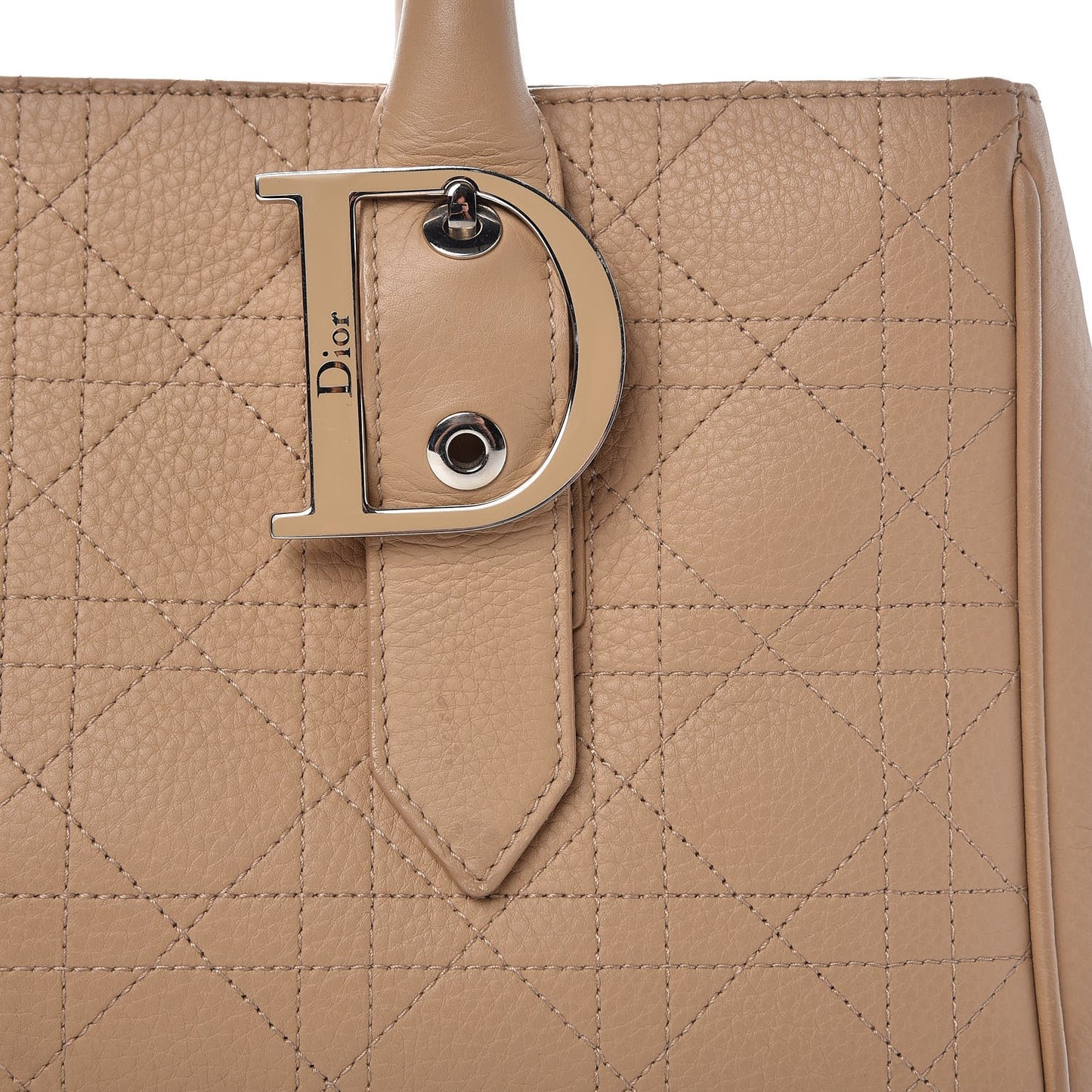 Calfskin Cannage Shoulder Bag Camel