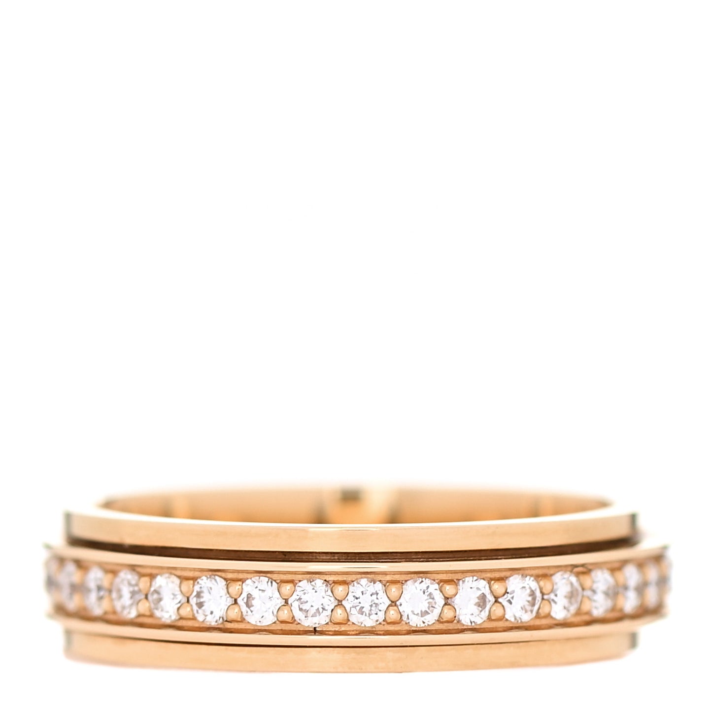 18K Rose Gold Diamond Possession Wedding Band Ring 54 6.75