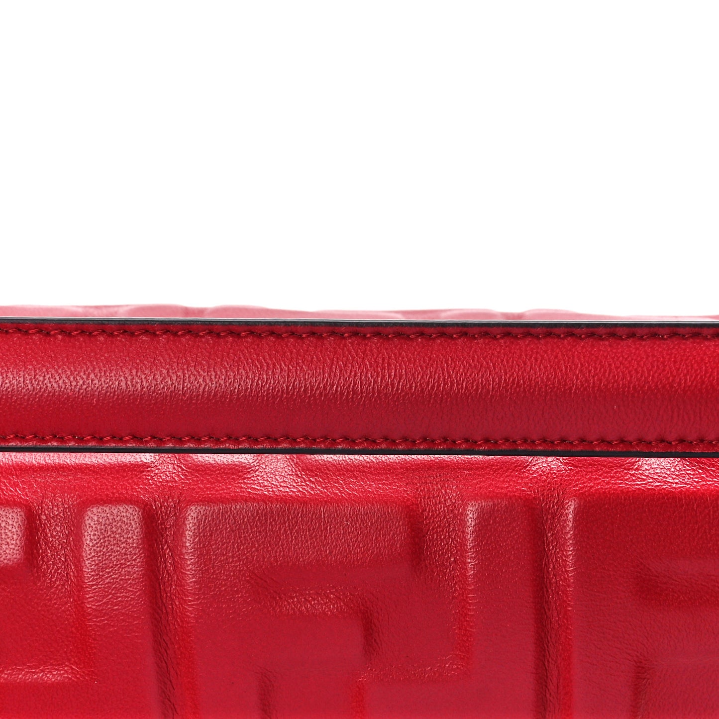 Nappa FF 1974 Embossed Large Baguette Fragola