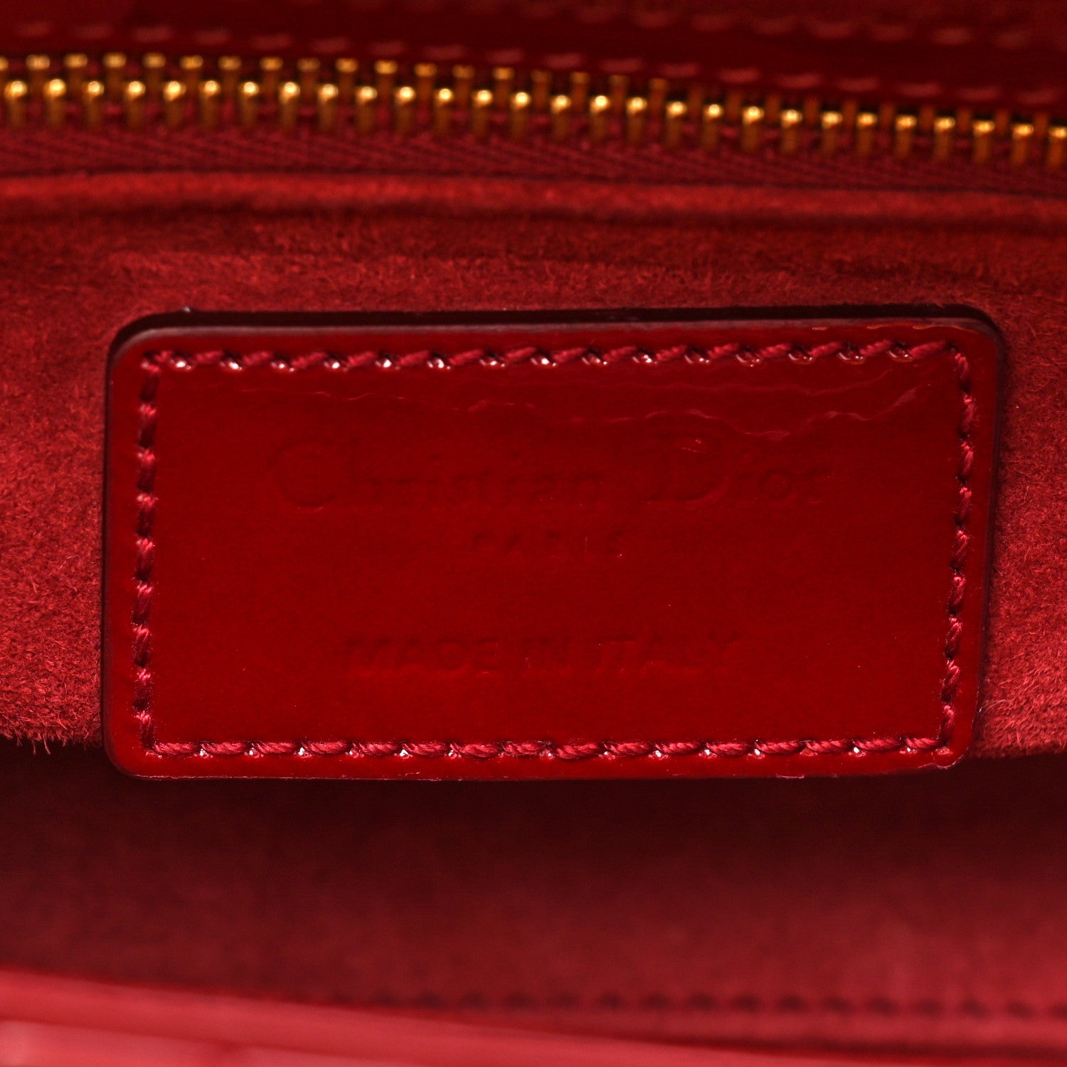 Christian Dior Patent Cannage Mini Lady Dior Red 6 of 14
