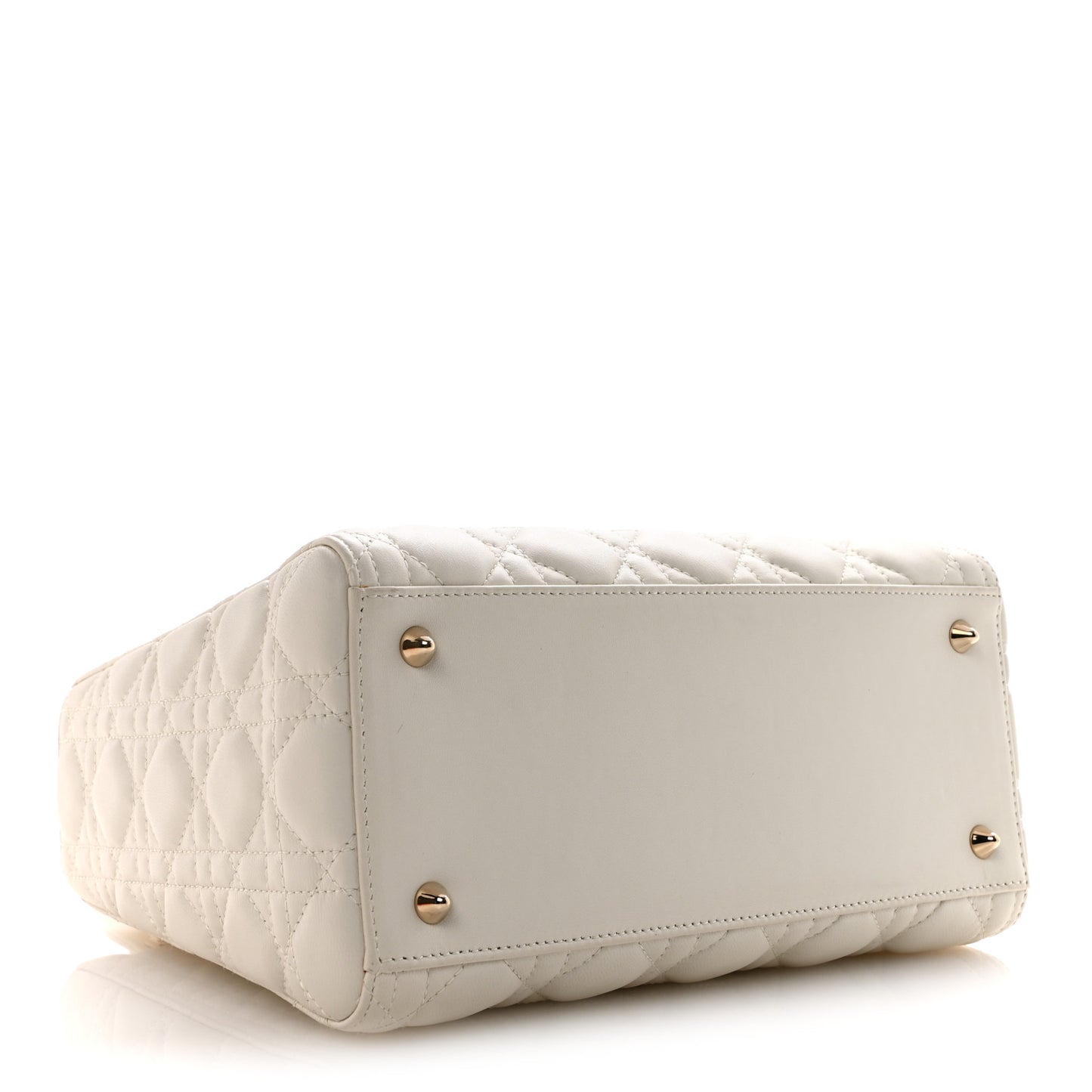 Lambskin Cannage Medium Lady Dior White