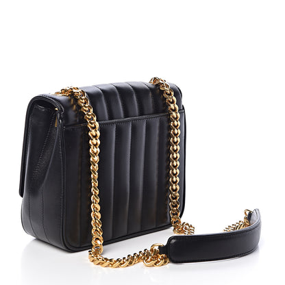 Saint Laurent Lambskin Matelasse Monogram Medium Vicky Chain Bag Black 3 of 10