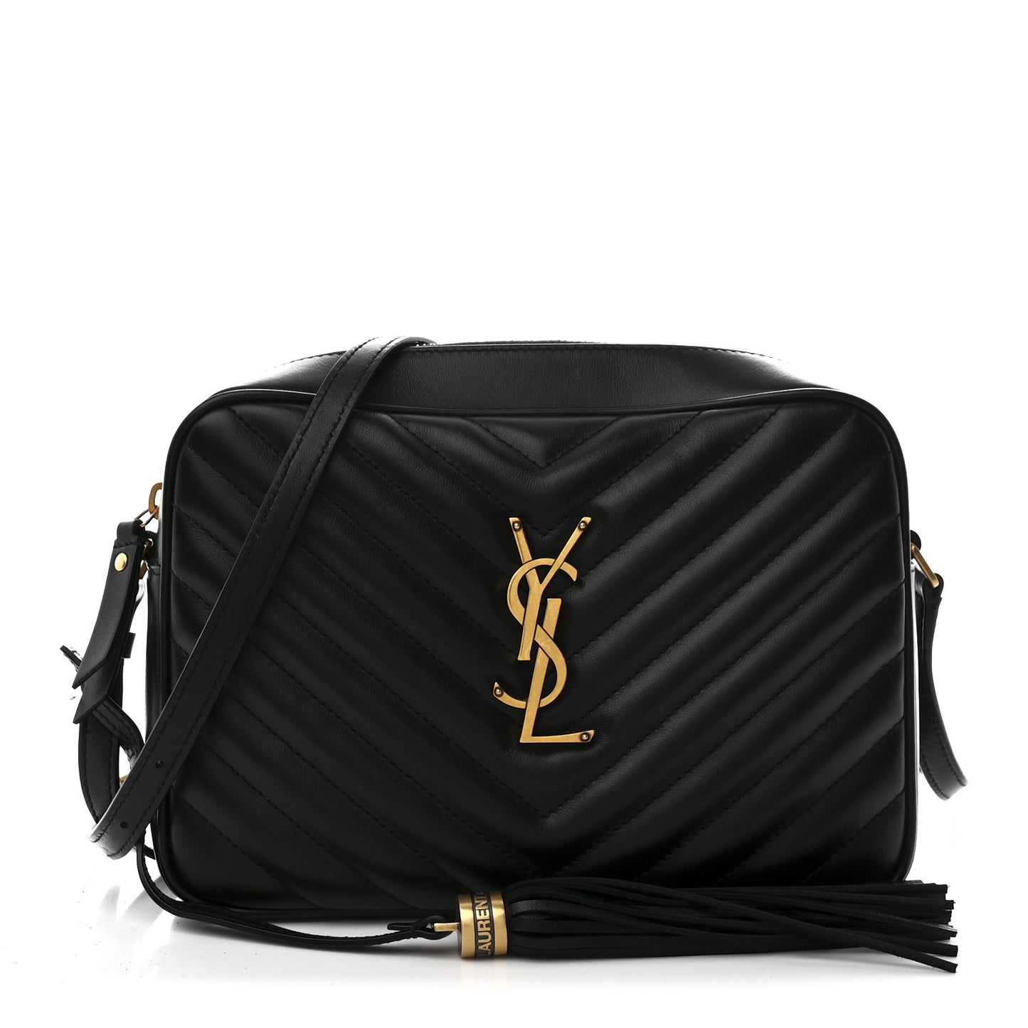 Calfskin Matelasse Monogram Lou Camera Bag Black