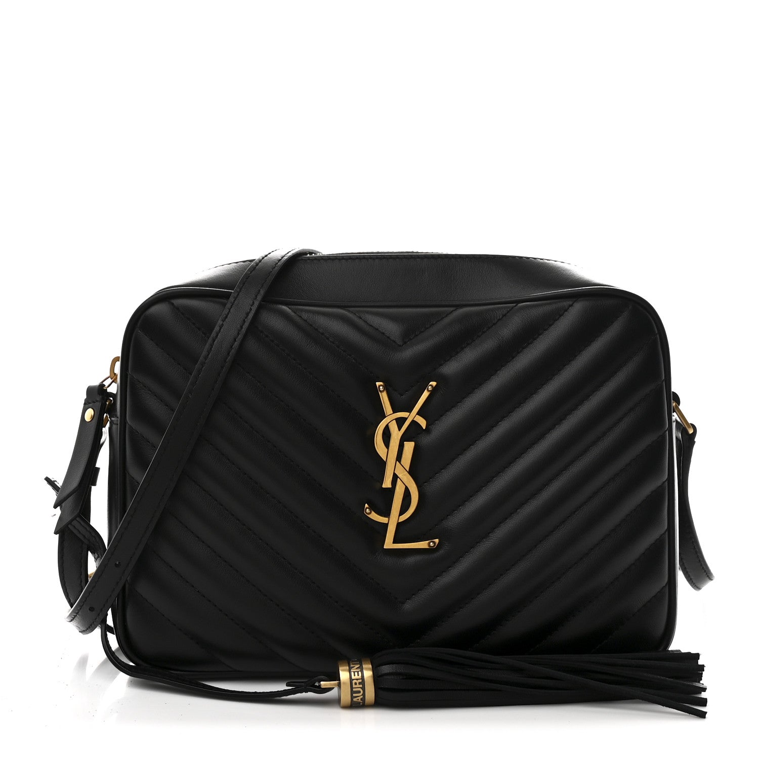 Saint Laurent Calfskin Matelasse Monogram Lou Camera Bag Black 1 of 10