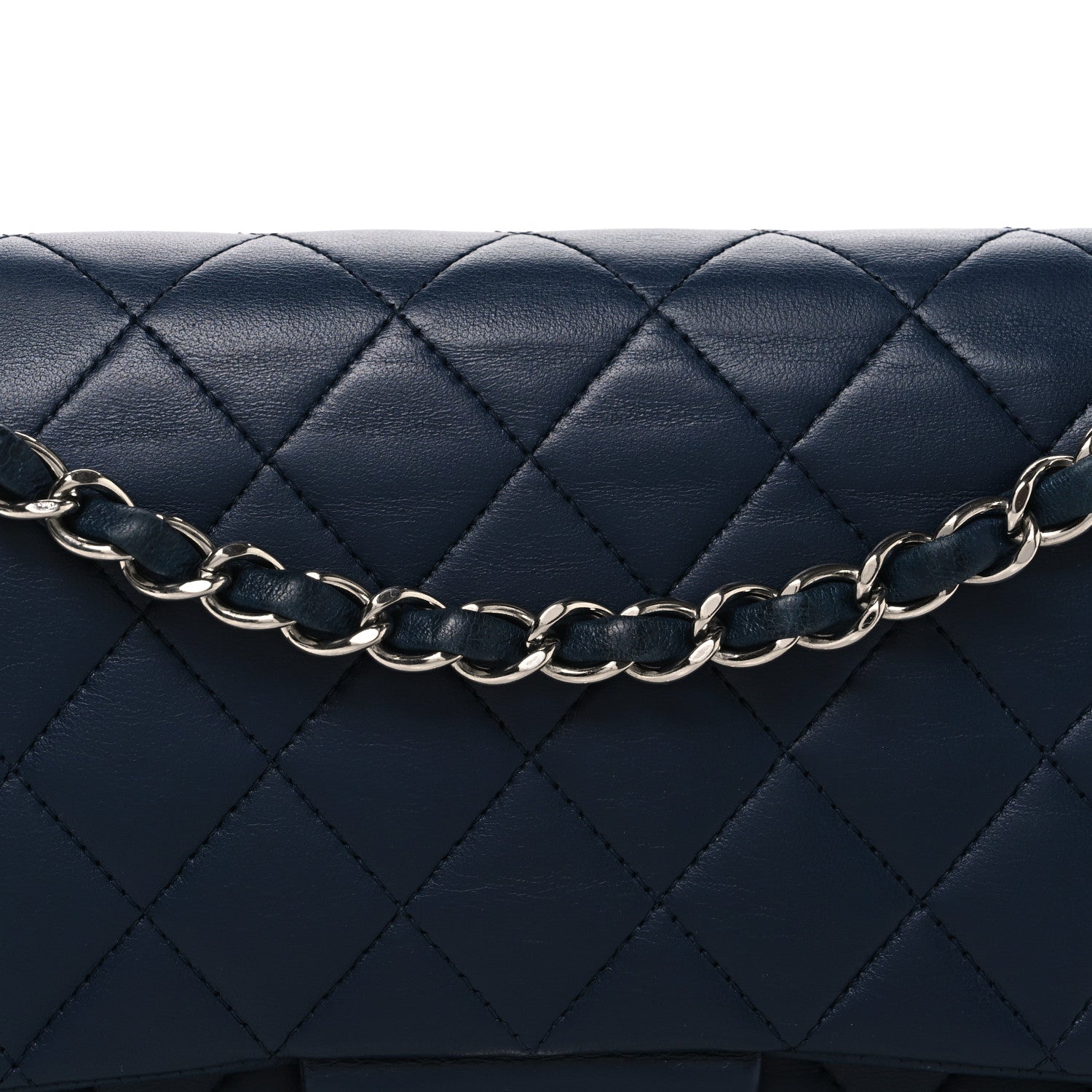 Chanel Lambskin Quilted Medium Double Flap Navy 8 of 11
