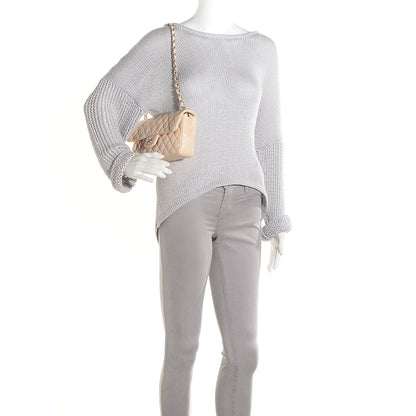 Chanel Lambskin Quilted East West Flap Beige Clair 2 of 9