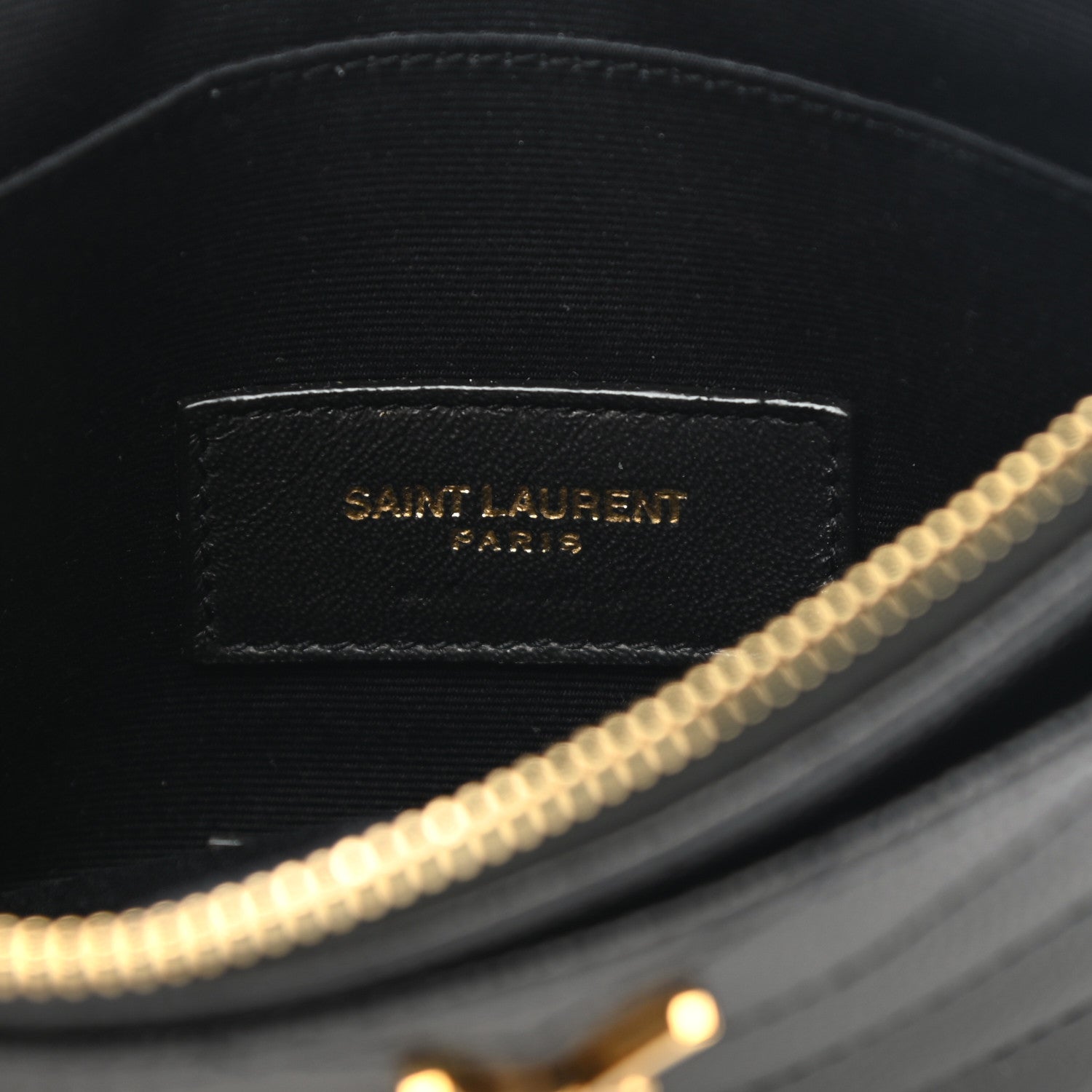 Saint Laurent Grain De Poudre Chevron Monogram Bill Pouch Black 6 of 8