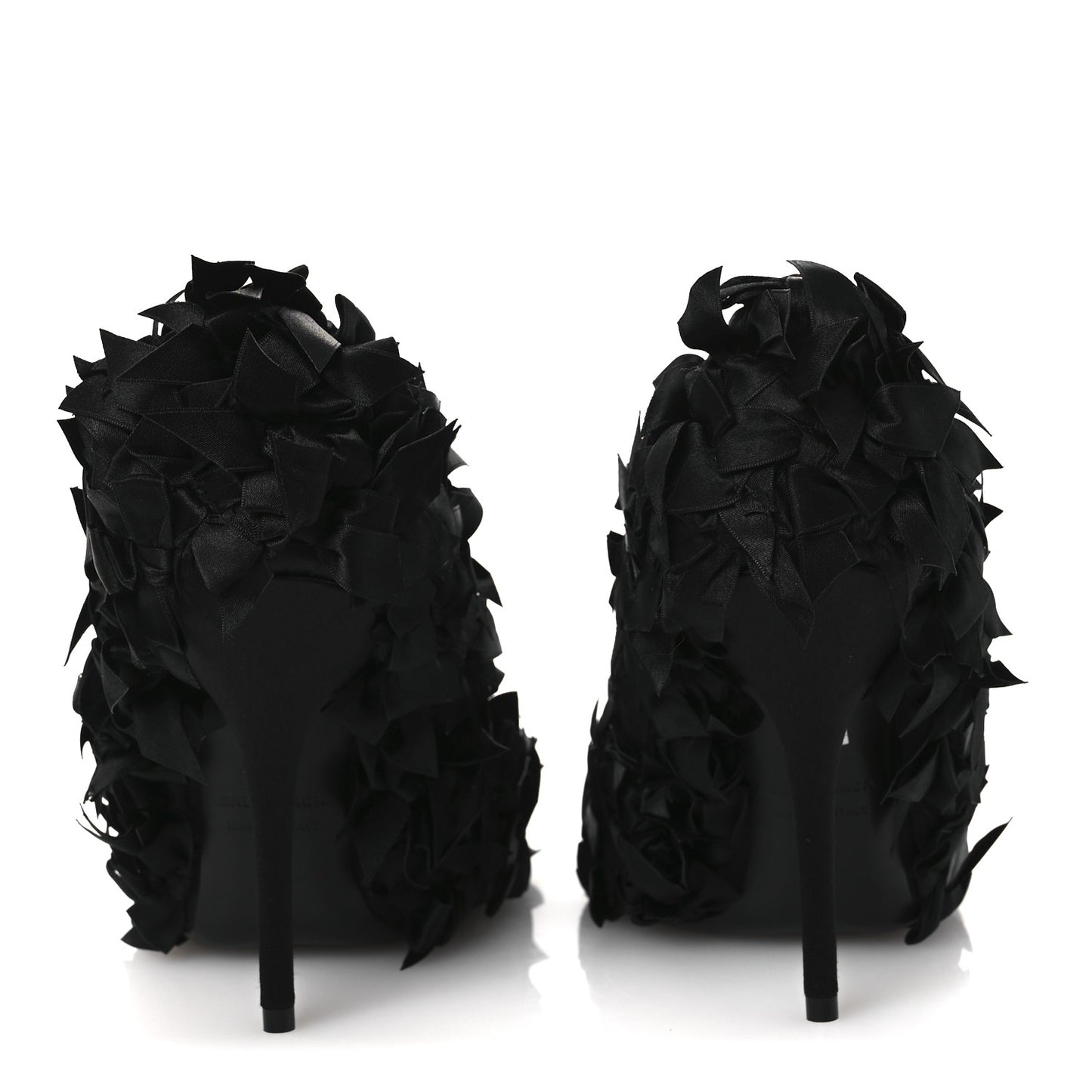 Satin Pointed Marie A Bows All Over 110mm Pumps 40 Black