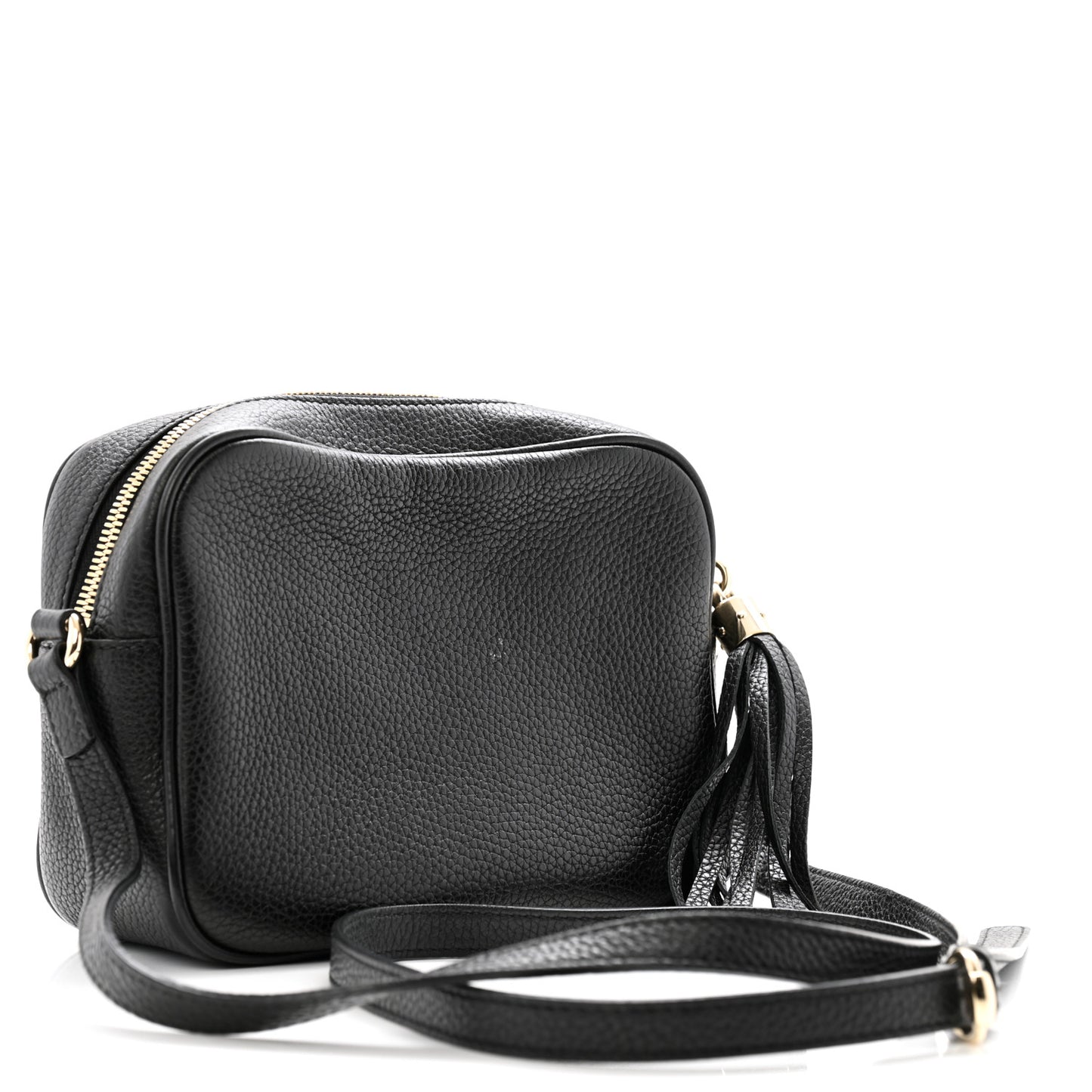 Pebbled Calfskin Small Soho Disco Bag Black