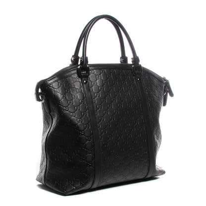 Gucci Guccissima Large GG Charm Convertible Dome Satchel Black 3 of 7