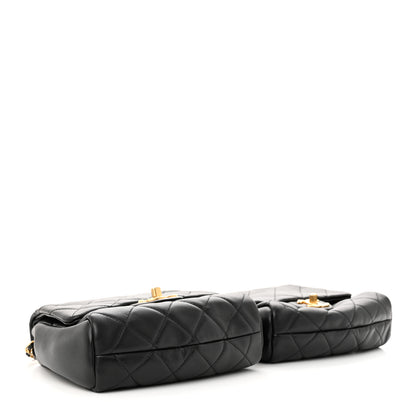 Chanel Lambskin Pearl Quilted Side Packs Black 4 of 11