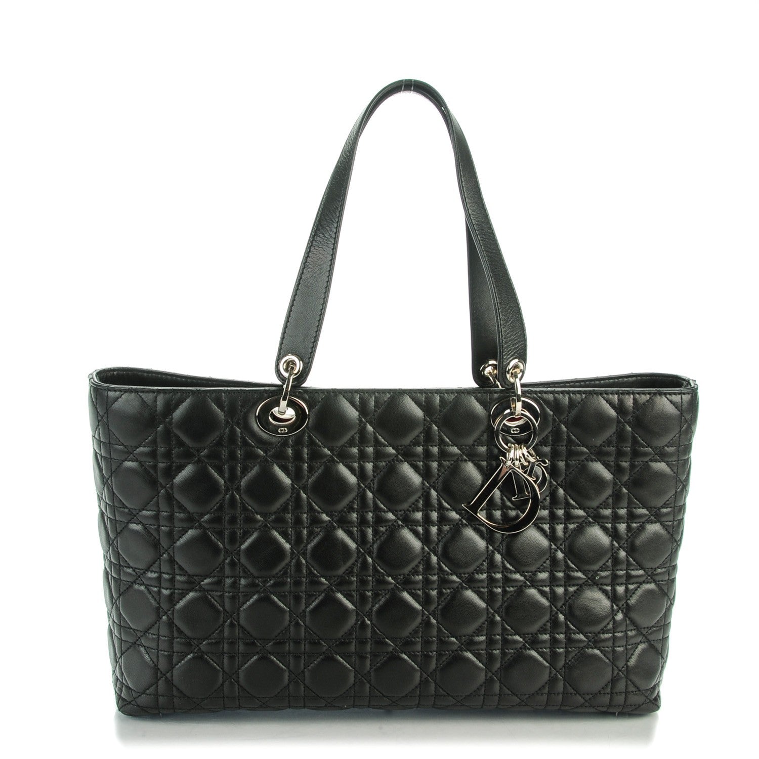 Christian Dior Lambskin Cannage Large Lady Dior Shopper Tote Black 1 of 7