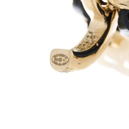 Chanel Metal Resin Calfskin Quilted CC Turnlock Chain Bag Earrings Gold Pearly White 4 of 5