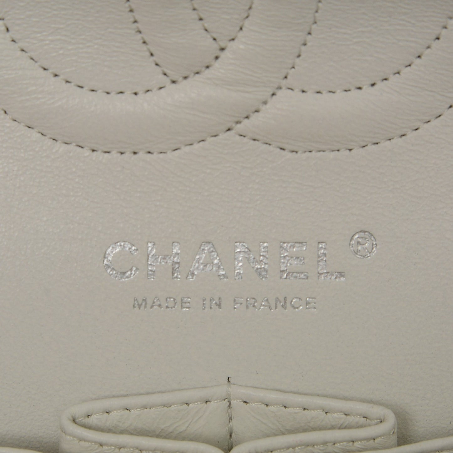 Caviar Quilted Medium Double Flap White