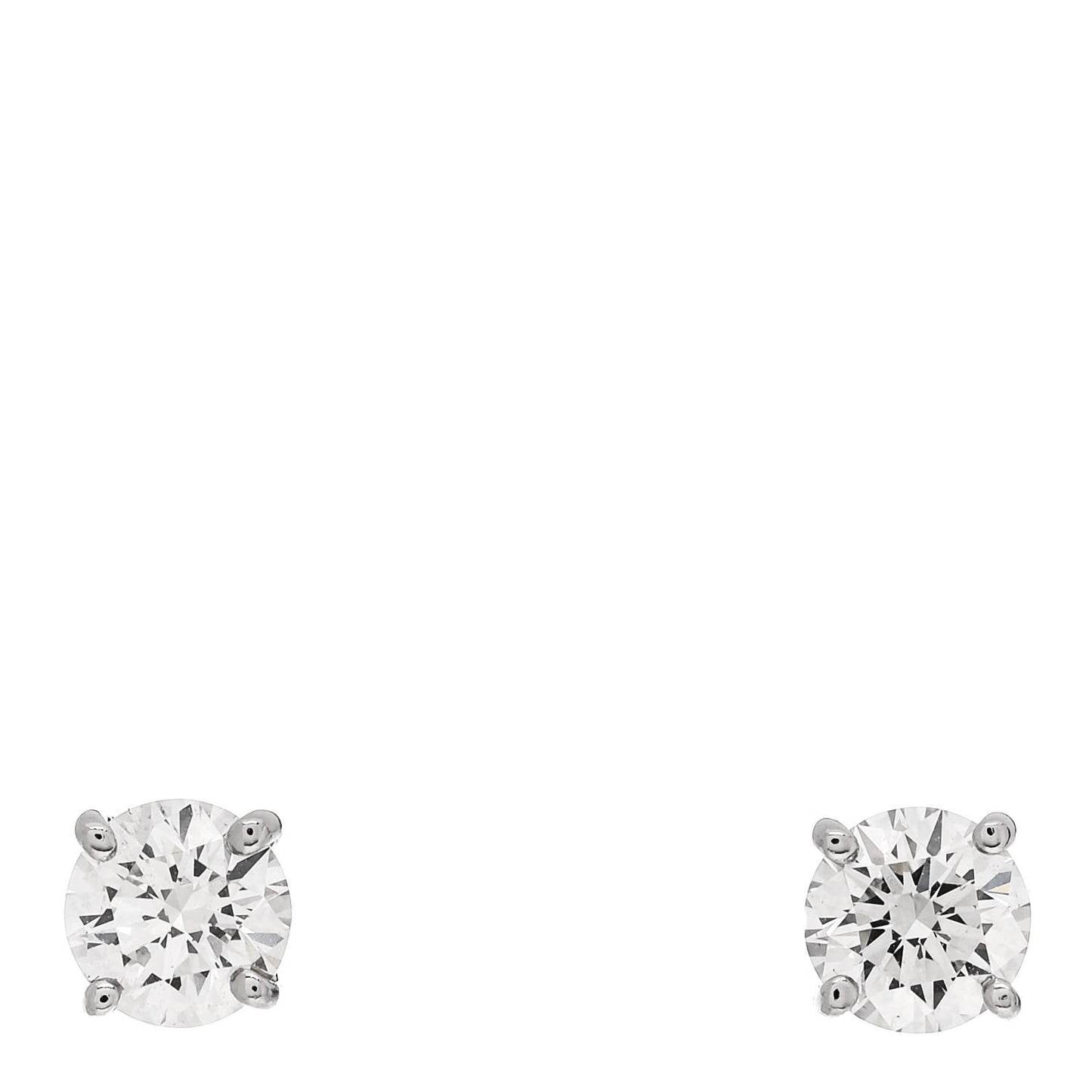 Platinum Diamond .92ctw Round Solitaire Earrings