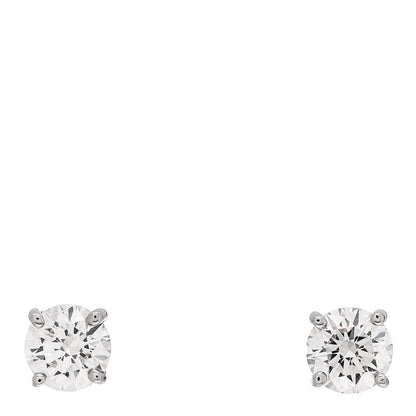 Tiffany Platinum Diamond .92ctw Round Solitaire Earrings 1 of 5