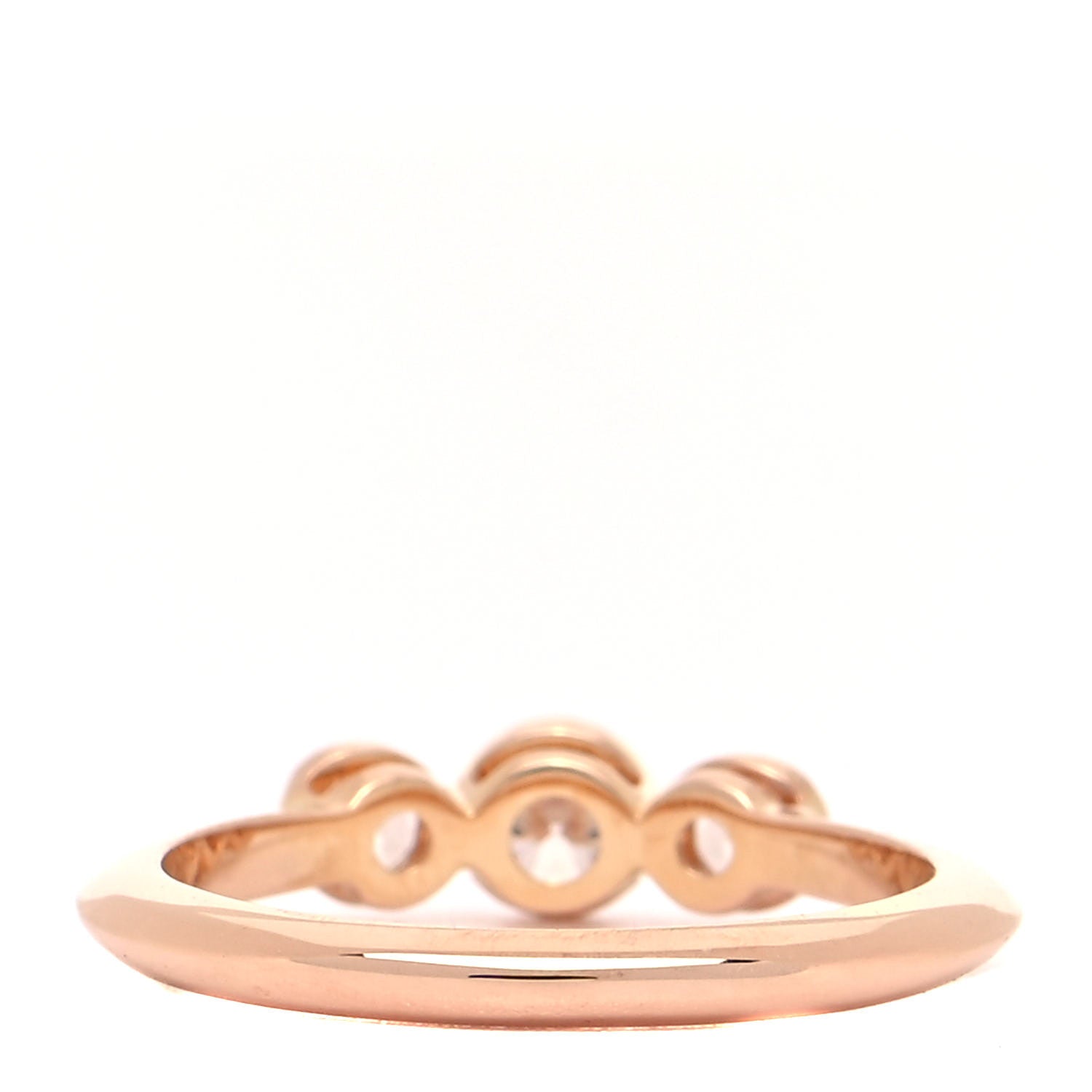 Tiffany 18K Rose Gold Diamond Three Stone Milgrain Ring 47 4 3 of 4