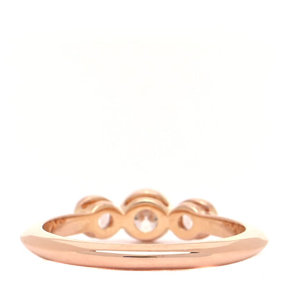 Tiffany 18K Rose Gold Diamond Three Stone Milgrain Ring 47 4 3 of 4