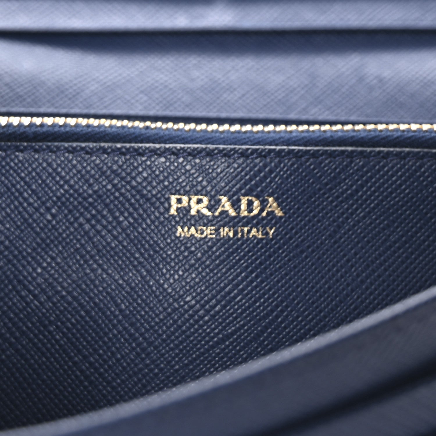 Prada Saffiano Metal Bar Continental Flap Wallet Bluette 7 of 7