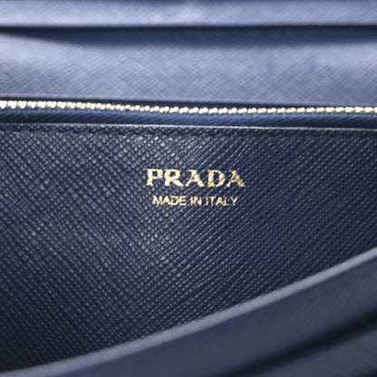 Prada Saffiano Metal Bar Continental Flap Wallet Bluette 7 of 7