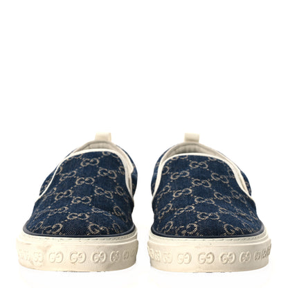 Gucci New Denim GG Monogram Mens 1977 Tennis Slip On Sneakers 8.5 Blue Tea Mystic White 3 of 10