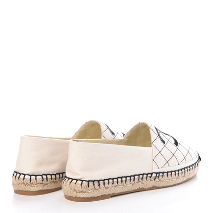 Chanel Fabric Biarritz CC Espadrilles 38 Beige Black 4 of 9