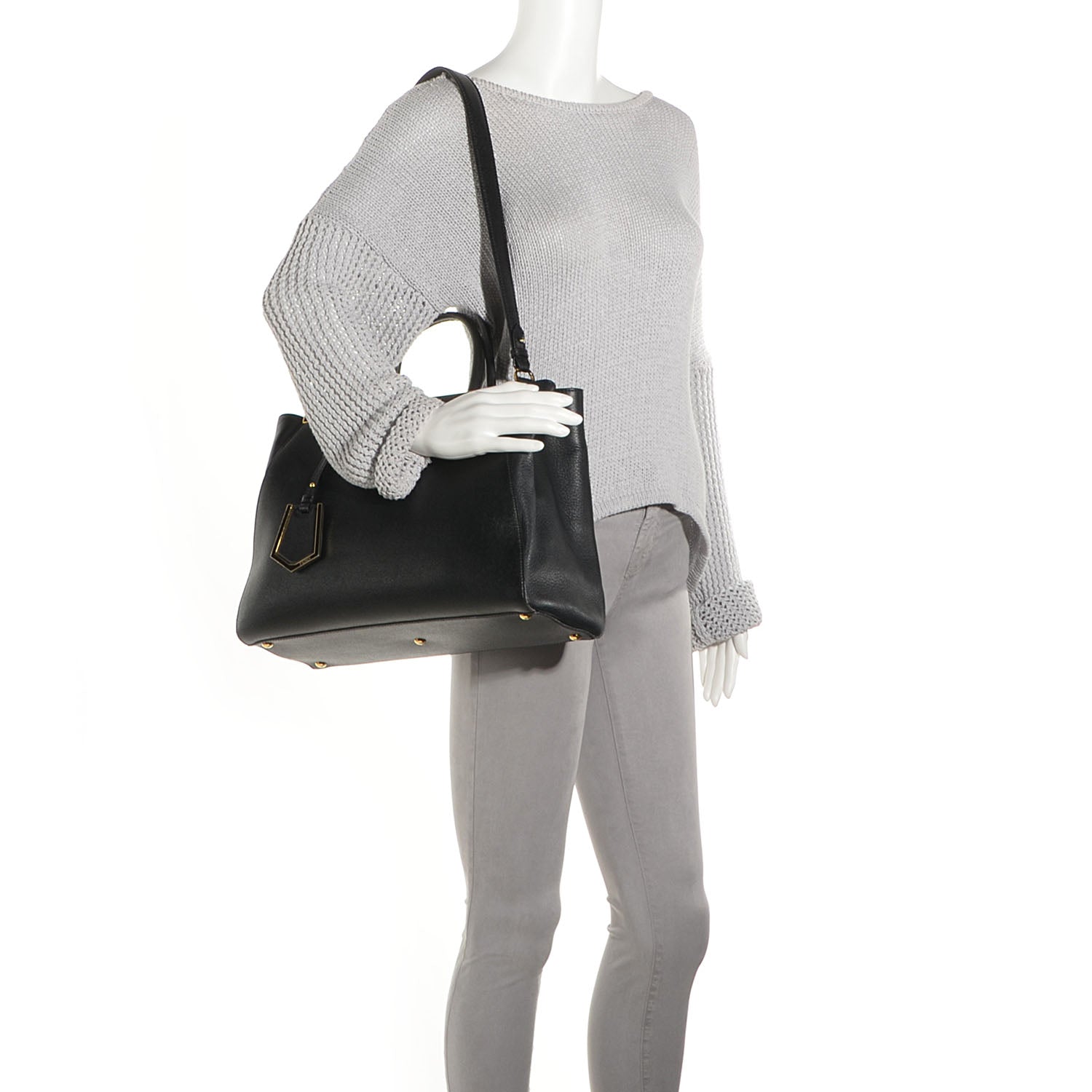 Fendi Vitello Elite Medium 2Jours Tote Black 2 of 9