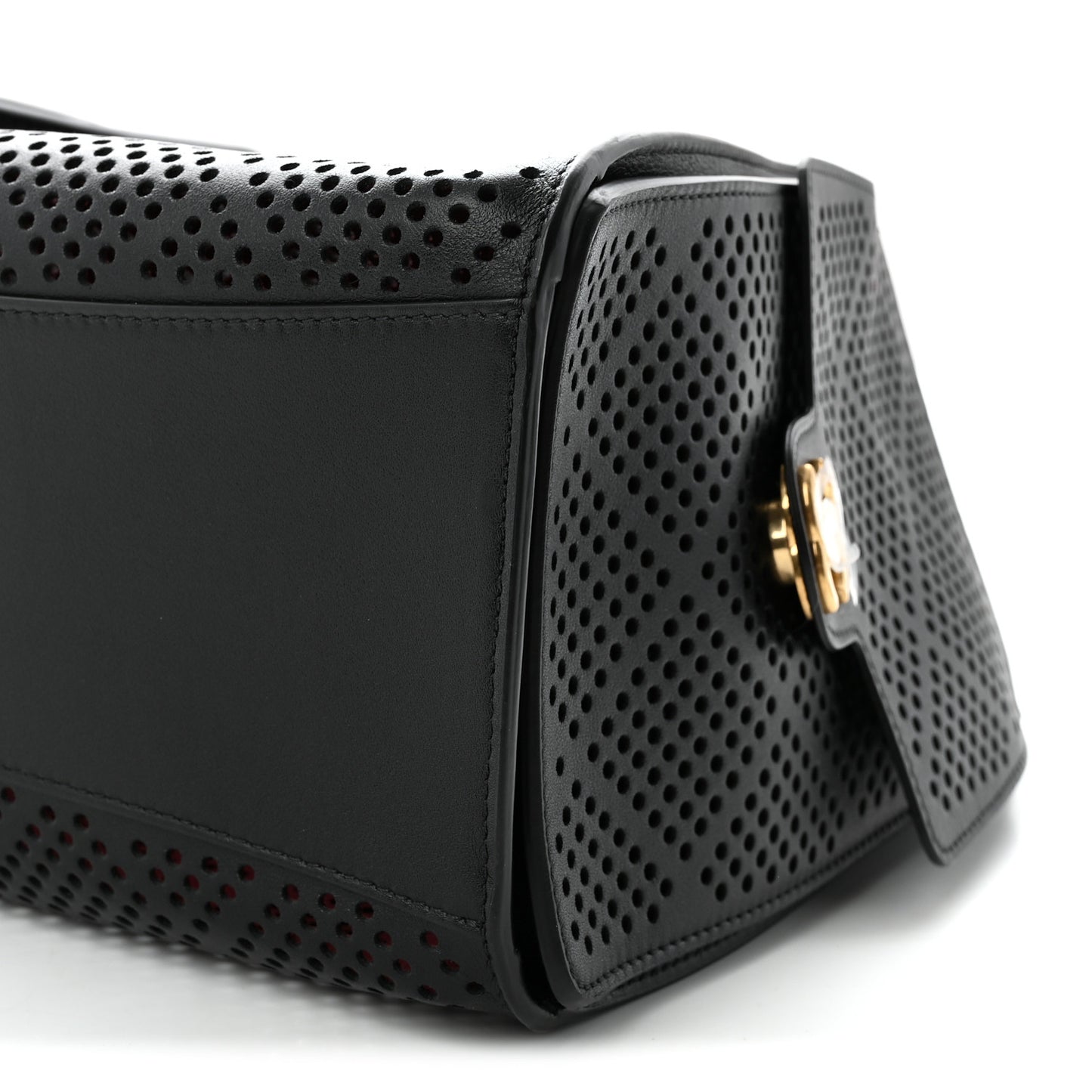 Perforated Calfskin Small Chanel 25 Handbag Black