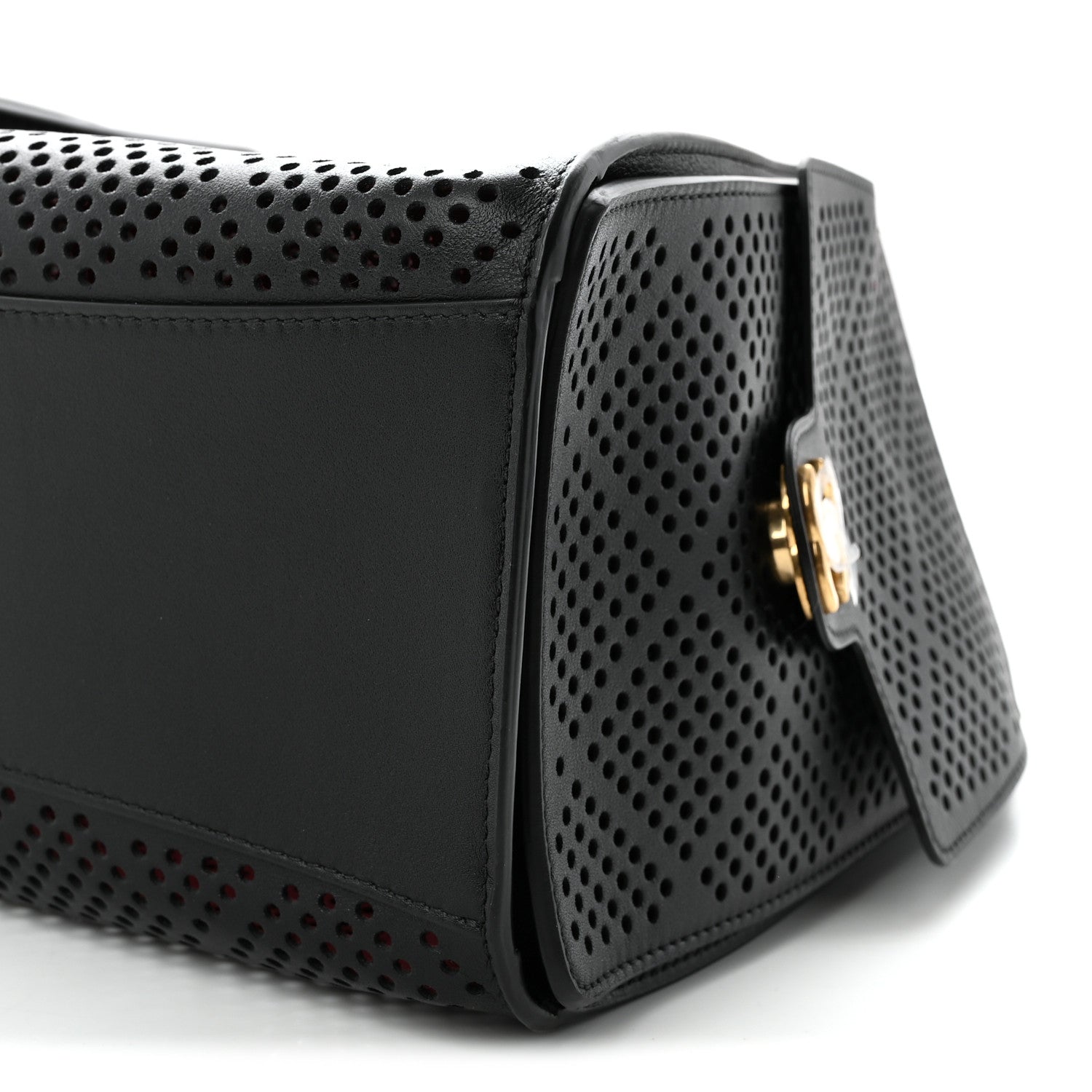 Chanel Perforated Calfskin Small Chanel 25 Handbag Black 10 of 10