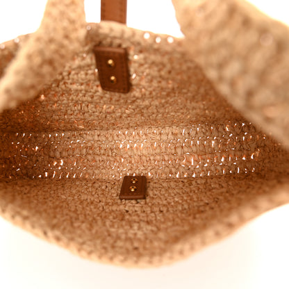 Saint Laurent Raffia Calfskin Le 5 A 7 Mini Hobo Natural Brick 5 of 10