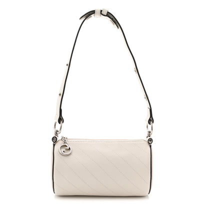 Gucci Sakai Be Green Calfskin Diagonal Stitched Mini Blondie Barrel Shoulder Bag Mystic White 1 of 11