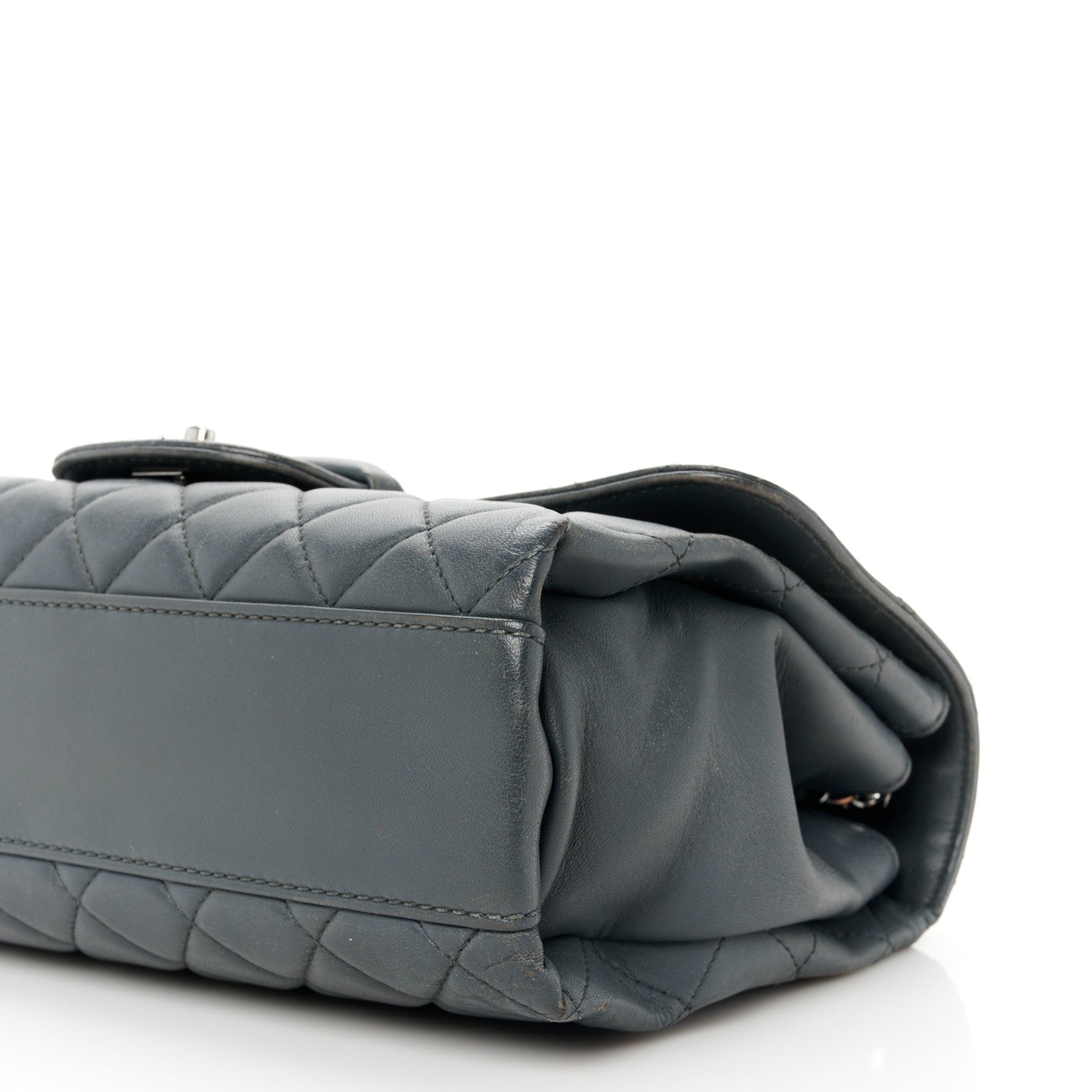 Chanel Lambskin Quilted Jumbo Coco Loop Flap Grey 11 of 13