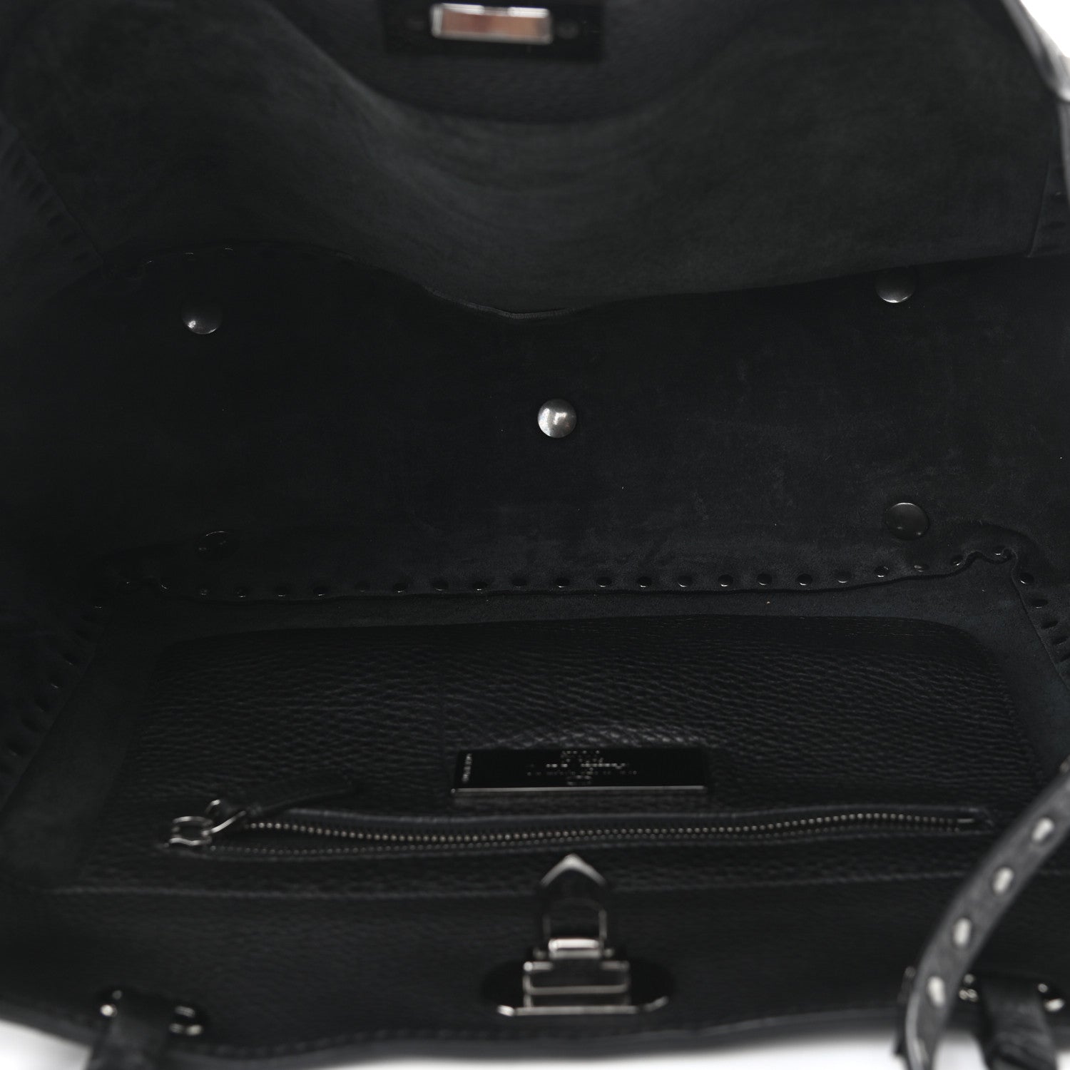 Valentino Garavani Grained Calfskin Onyx Medium Rockstud Rolling Tote Black 5 of 9