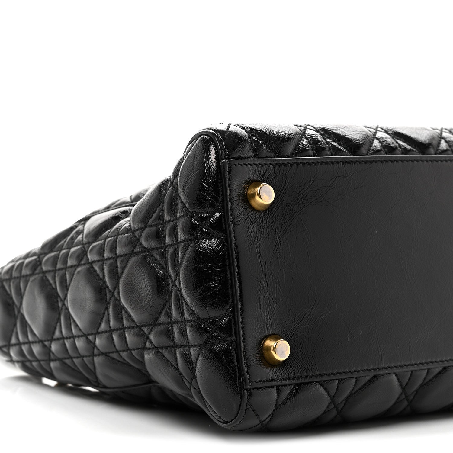 Christian Dior Crinkled Patent Cannage Medium Bohemian Lady Dior Black 9 of 10