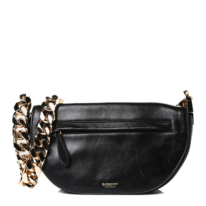 Burberry Lambskin Small Olympia Chain Shoulder Bag Black 1 of 13