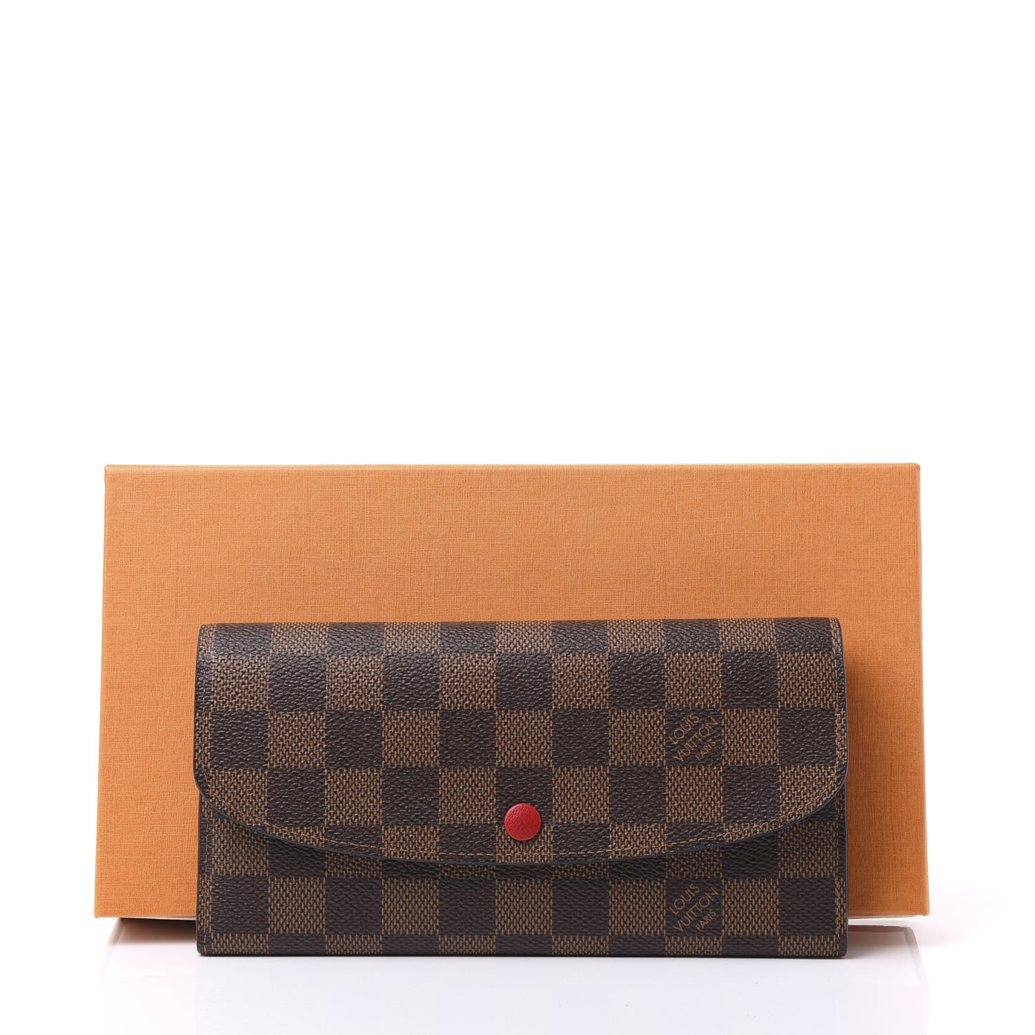 Louis Vuitton Damier Ebene Emilie Wallet Red 9 of 9