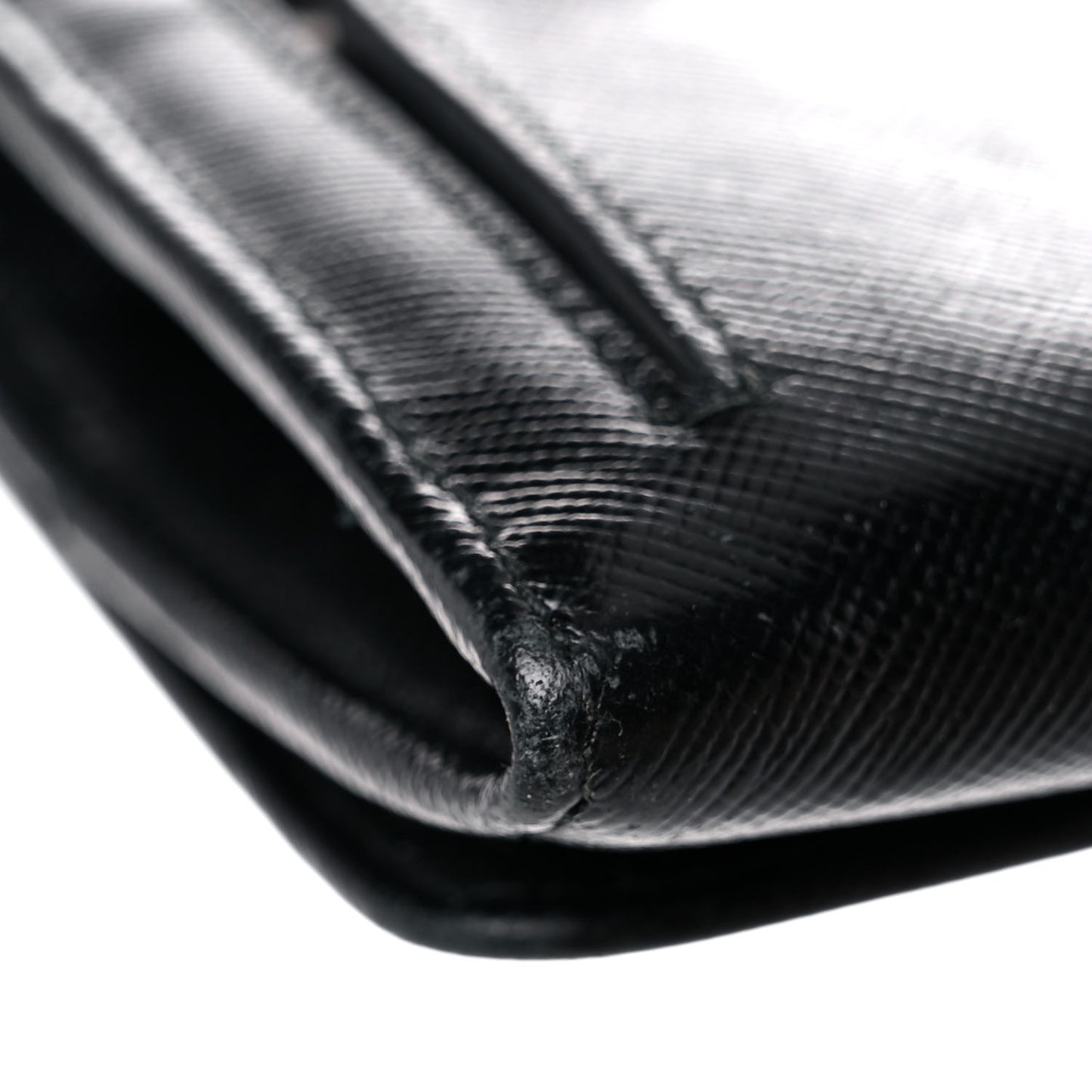 Saffiano Metal Continental Flap Wallet Black